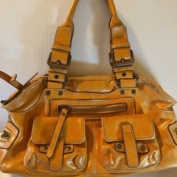 Aldo Bags Preowned Aldo Yellow Mustard Buckled Shoulder Bag With